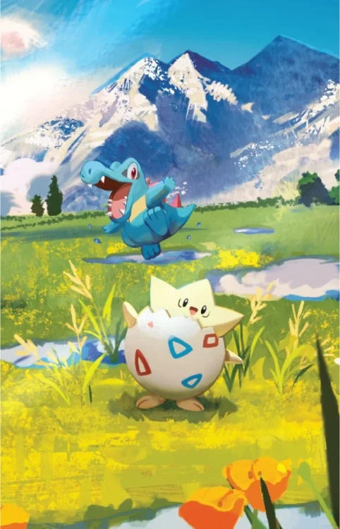 Mini Tin Togepi Totodile puszka Pokémon TCG Mega Evolution Ascended Heroes - grafika z Togepi i Totodile
