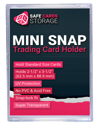 Mini Snap Card Holder 35PT Safe Cards Storage Ultra Clear