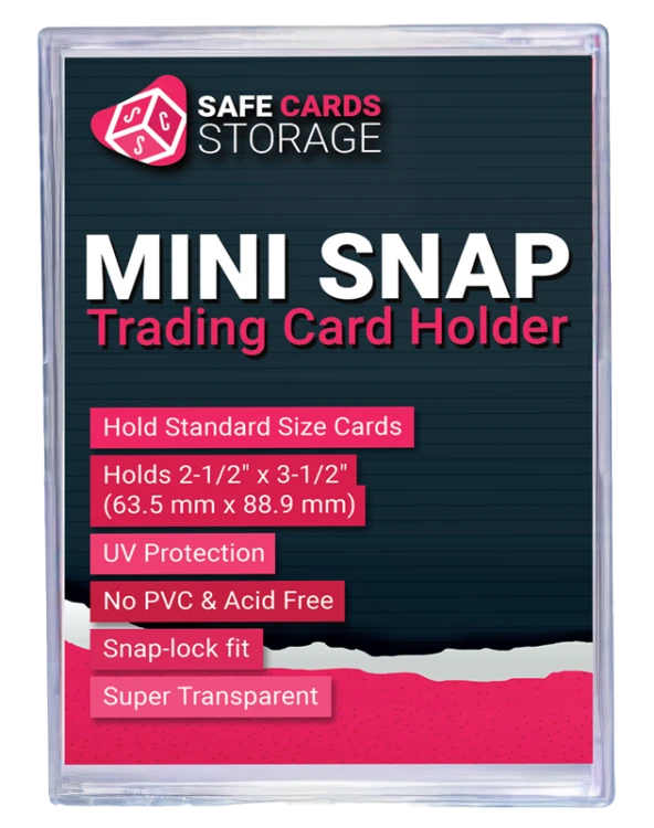 Mini Snap Card Holder 35PT Safe Cards Storage Ultra Clear