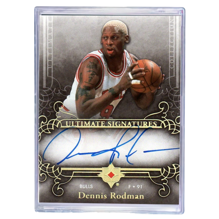 Mini Snap Card Holder 35PT Safe Cards Storage Ultra Clear zestaw 10 sztuk - karta Dennis Rodman w holderze