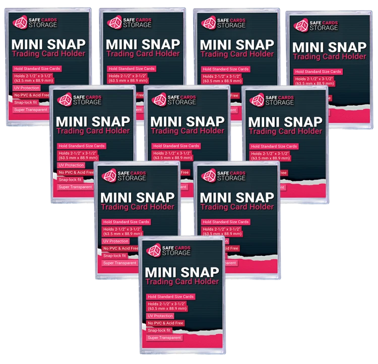 Mini Snap Card Holder 35PT Safe Cards Storage Ultra Clear zestaw 10 sztuk