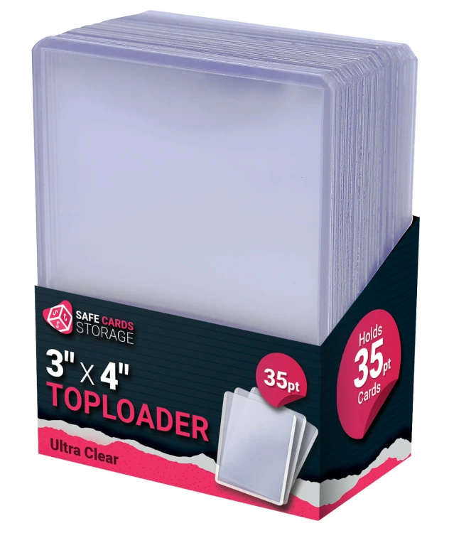 Toploader na karty regular 35PT 3 x 4 cale Ultra Clear 25 sztuk Safe Card Storage