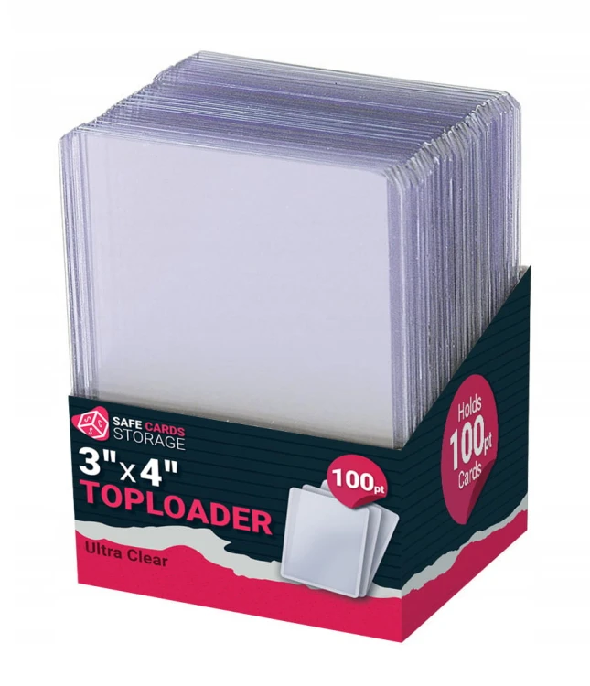 Toploader na karty regular 100PT 3 x 4 cale Ultra Clear 25 sztuk Safe Card Storage