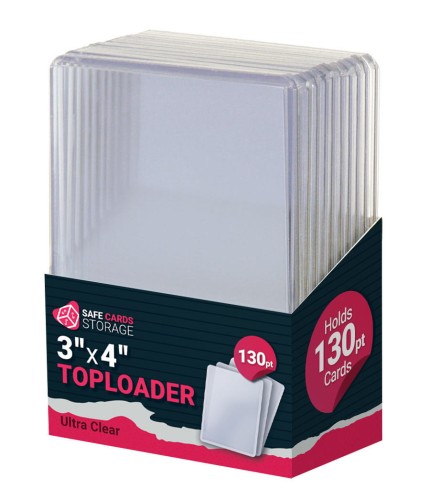 Toploader na karty regular 130PT 3 x 4 cale Ultra Clear 10 sztuk Safe Card Storage