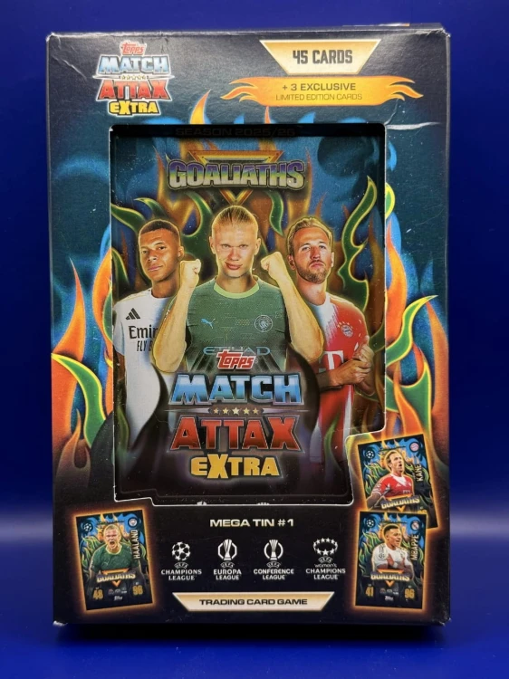 Karty TOPPS MATCH ATTAX EXTRA 2025 2026 MEGA puszka Goliaths - Front
