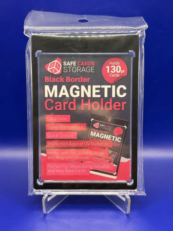 Holder Safe Cards Storage 130PT Magnetic ultra clear Black Border One Touch w sklepie Boostermania