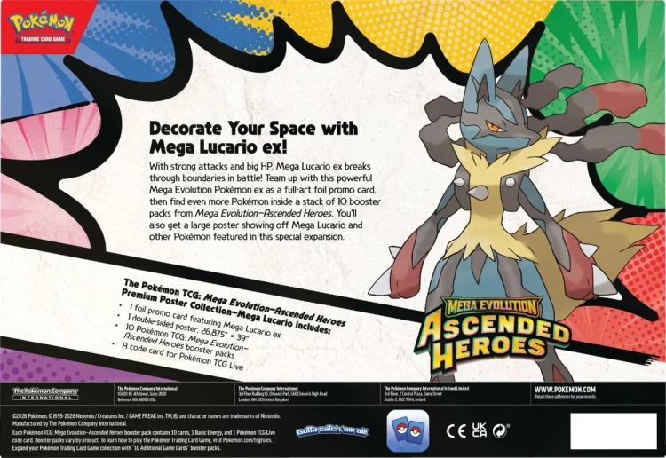 Pokemon TCG Mega Lucario Ascended Heroes - tył