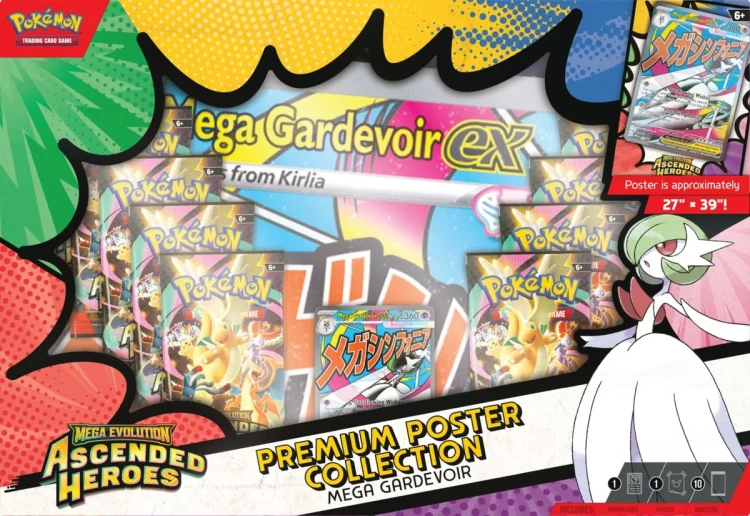 Pokemon TCG Mega Evolution Ascended Heroes Premium Poster Collection Mega Gardevoir - przód