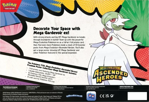 Pokemon TCG Mega Evolution Ascended Heroes Premium Poster Collection Mega Gardevoir - tył