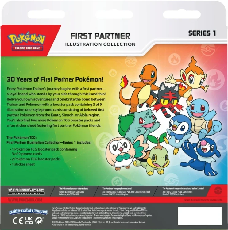 Pokémon TCG First Partner Illustration Collection Series 1 - tył