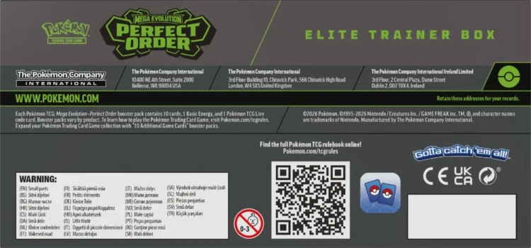 Pokémon TCG Mega Evolution Perfect Order Elite Trainer Box - tył