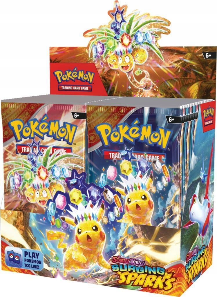 Booster boxy z Pokémon TCG: Scarlet & Violet Surging Sparks
